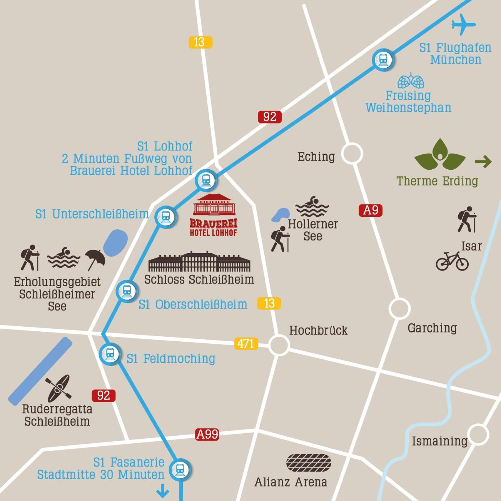 Brauerei Gasthaus Lohhof Im Muenchner Norden, Direkt An Der S1, Naehe Vom Flughafen, Zentrum, A92, Allianz Arena, Ruderregatta Und Schiessanlage G- Hochbrueck Entfernt, Internationale Kueche Unterschleissheim Exterior photo